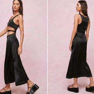 Satin Strappy Cut Out Maxi Dress